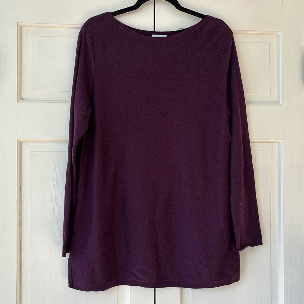 J. Jill Plum Crew Neck Sweater